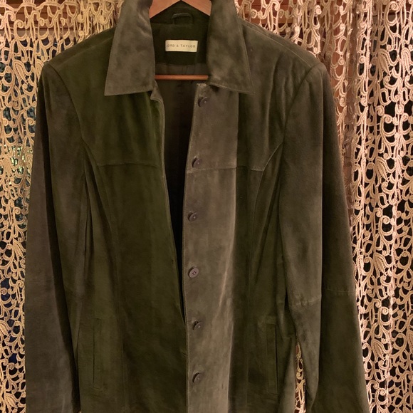X SOLD X Suede Jacket Deep Green๐ Large Excellent - Picture 8 of 8
